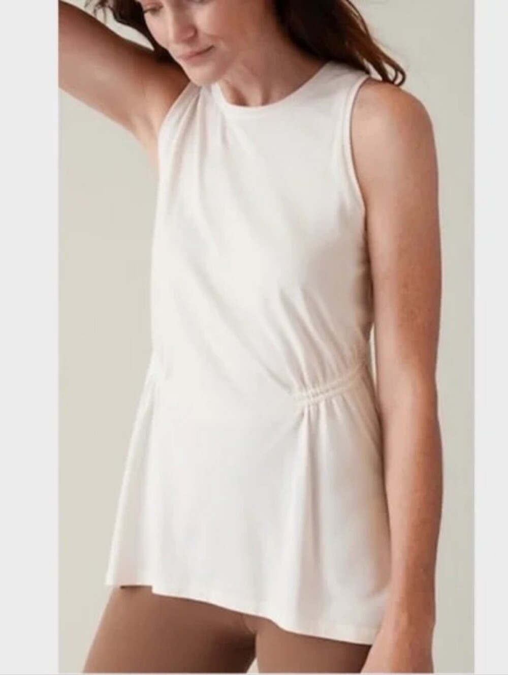 ATHLETA AIR OUT CINCH TANK TOP IN OFF-WHITE Size Medium